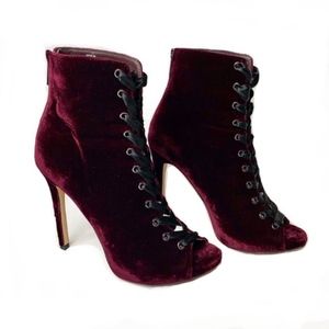 STEVE MADDEN  Burgundy Velvet Booties